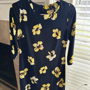 Tommy Hilfiger Dress in Navy Blue with Yellow Floral